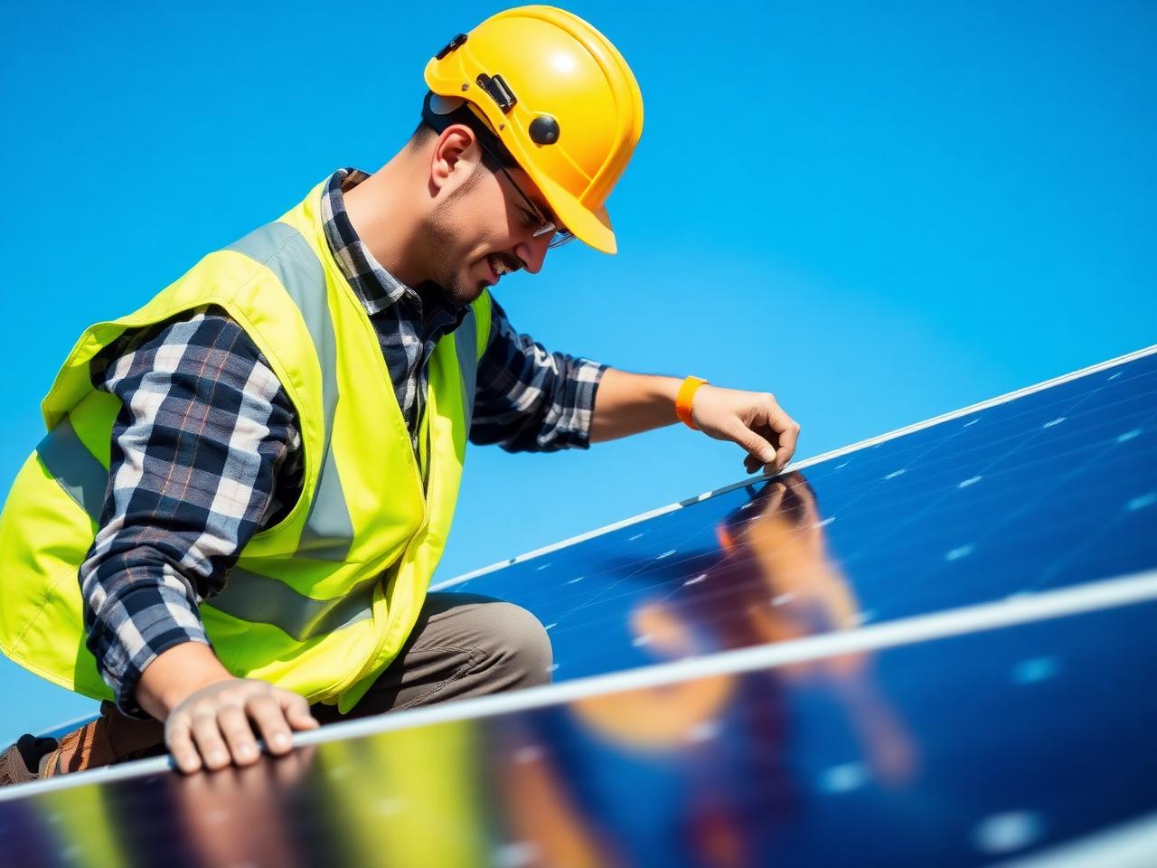 Certified SunPower installer on a residential rooftop